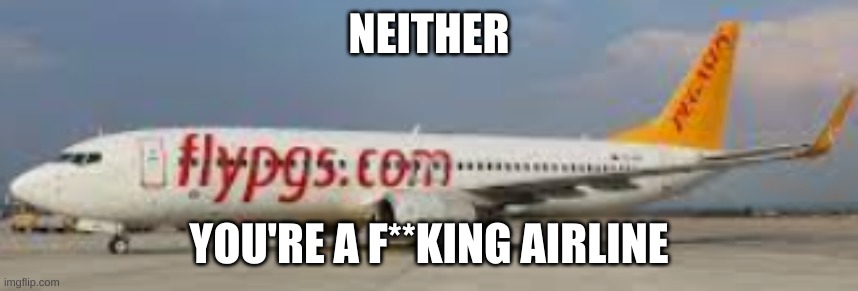 NEITHER YOU'RE A F**KING AIRLINE | made w/ Imgflip meme maker