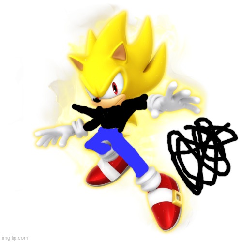 Super Sonic (transparent) | image tagged in super sonic transparent | made w/ Imgflip meme maker