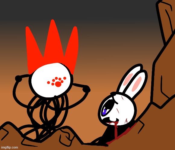 wait a second I love this drawing | image tagged in bunni | made w/ Imgflip meme maker