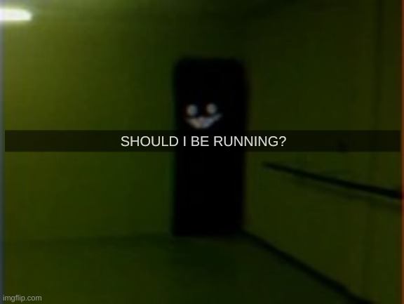 [redaction]status | SHOULD I BE RUNNING? | image tagged in backrooms smiler | made w/ Imgflip meme maker