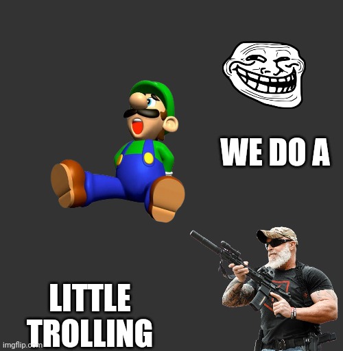 WE DO A; LITTLE TROLLING | image tagged in memes,blank transparent square | made w/ Imgflip meme maker