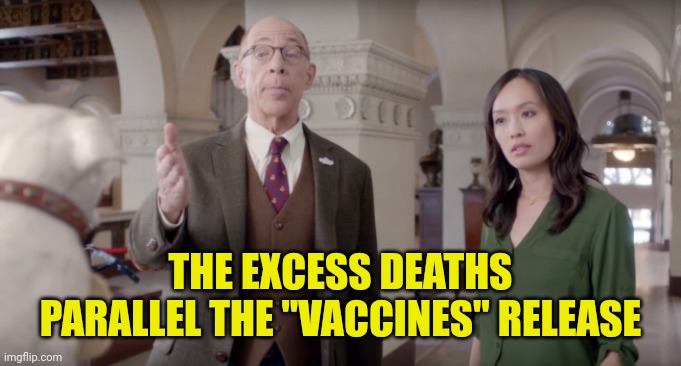 Farmers Insurance | THE EXCESS DEATHS PARALLEL THE "VACCINES" RELEASE | image tagged in farmers insurance | made w/ Imgflip meme maker