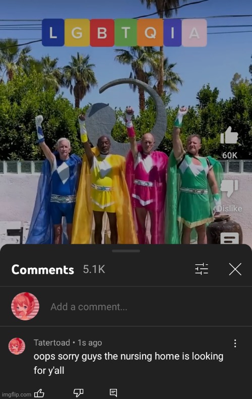 four old schizos wearing power rangers costumes | made w/ Imgflip meme maker