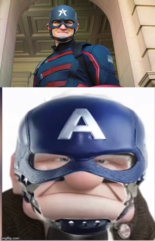 Certified Quandale Classic | image tagged in captain america,i forget the old mans name,was it carl idk | made w/ Imgflip meme maker