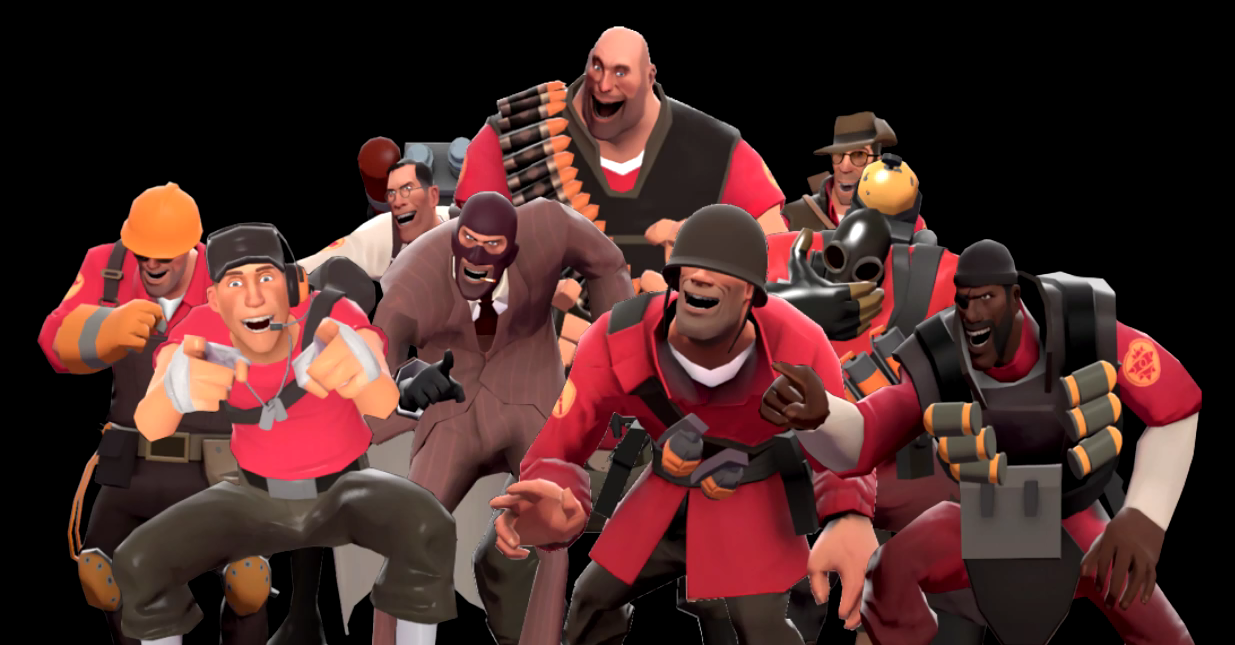 High Quality Every TF2 class laughing at you Blank Meme Template