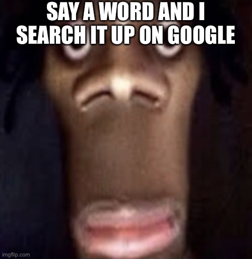 Quandale dingle | SAY A WORD AND I SEARCH IT UP ON GOOGLE | image tagged in quandale dingle | made w/ Imgflip meme maker