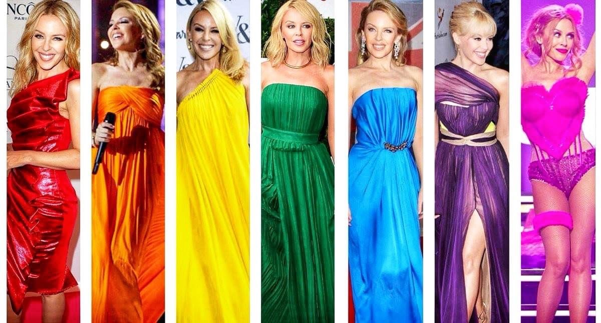 Kylie rainbow dresses Blank Meme Template