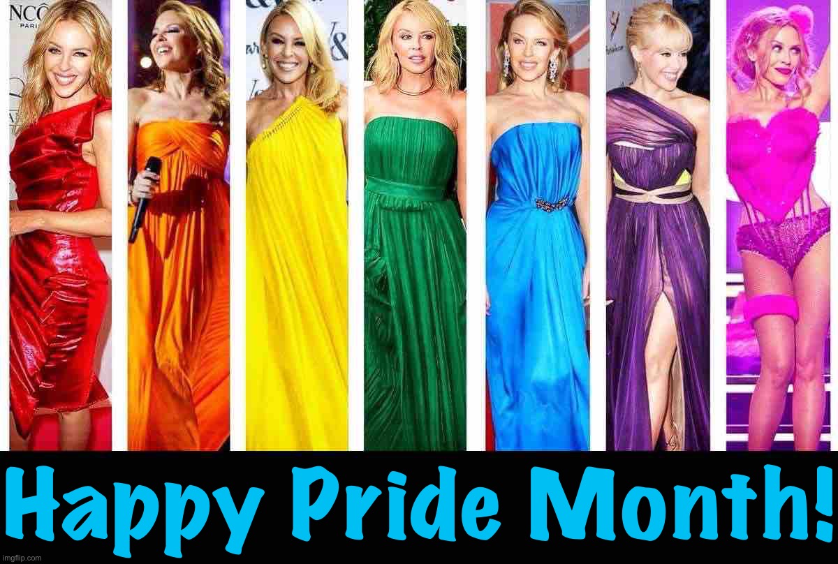 Pride is for gays, straights, men, women, every gender, everyone. It means loving yourself and letting it shine. | Happy Pride Month! | image tagged in kylie rainbow dresses,gay pride,pride month,pride,rainbow,lgbtq | made w/ Imgflip meme maker
