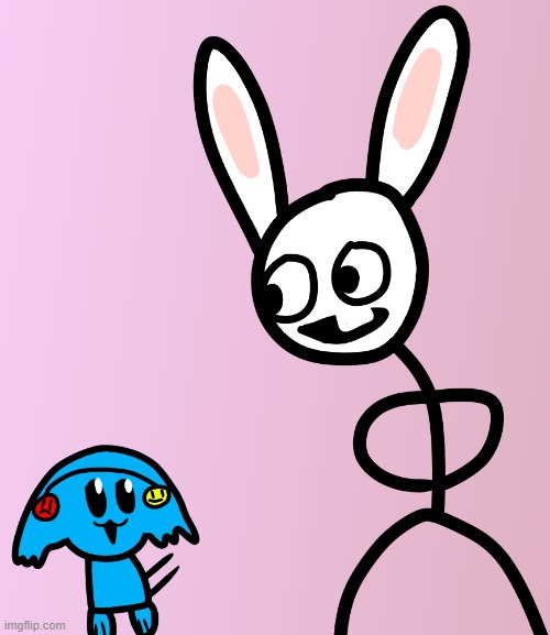 I cannot draw this blue thing for the life of me | image tagged in bunni | made w/ Imgflip meme maker