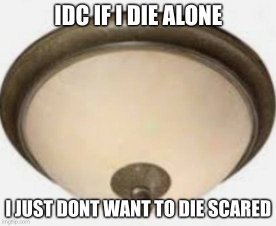 tbh im not really afraid of death | IDC IF I DIE ALONE; I JUST DONT WANT TO DIE SCARED | made w/ Imgflip meme maker