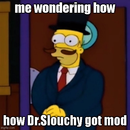 me wondering how; how Dr.Slouchy got mod | made w/ Imgflip meme maker