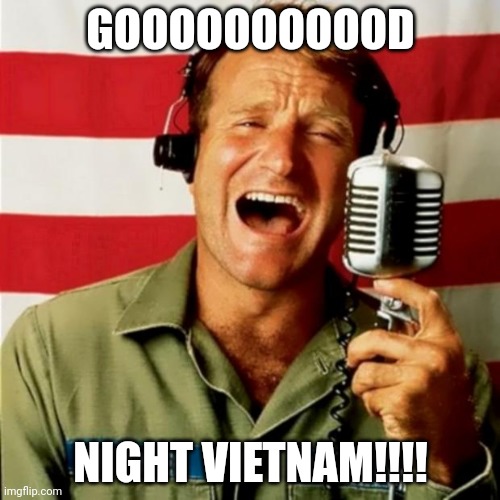 Gn | GOOOOOOOOOOD; NIGHT VIETNAM!!!! | image tagged in good morning vietnam | made w/ Imgflip meme maker