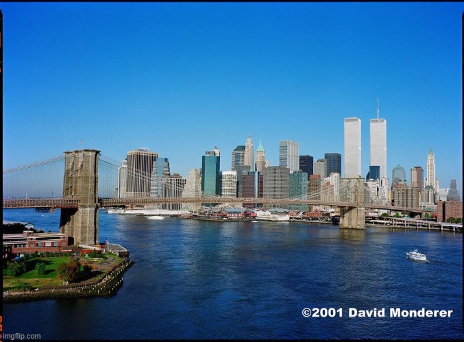 Photo of New York City, September 11, 2001, 8:30am. 16 minutes later, the world changed forever. | made w/ Imgflip meme maker