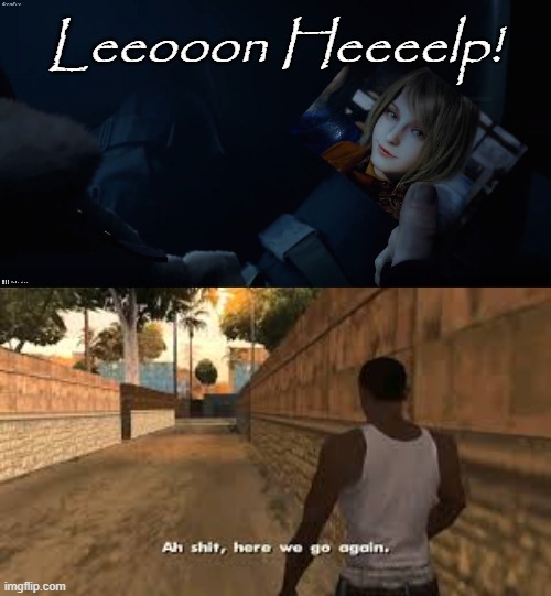 The zombie game with that needy girl is getting a remake! | Leeooon Heeeelp! | image tagged in gaming,video games,resident evil,funny memes | made w/ Imgflip meme maker