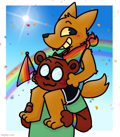 Pride in the woods (By j1mble5) | image tagged in furry,gaymer,night in the woods,pride,cute | made w/ Imgflip meme maker