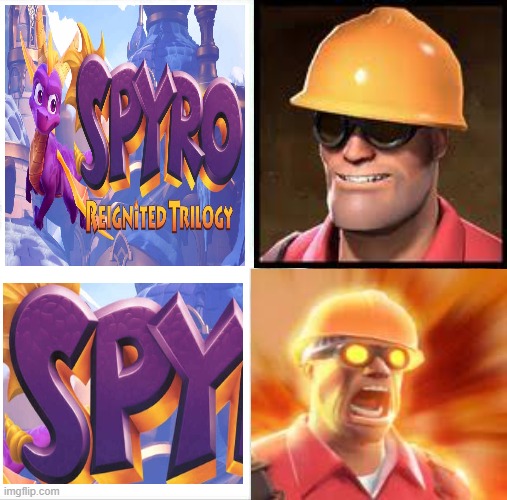 Spyro, spy, pyro | image tagged in memes,sleeping shaq,team fortress 2,tf2,tf2 engineer | made w/ Imgflip meme maker