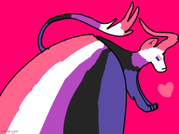 Genderfluid dragon! happy pride month! | image tagged in pride,pride month,dragon,drawing | made w/ Imgflip meme maker