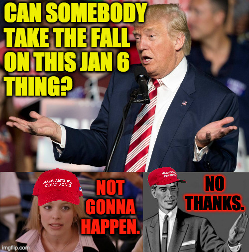 CAN SOMEBODY
TAKE THE FALL
ON THIS JAN 6
THING? NOT GONNA HAPPEN. NO THANKS. | image tagged in memes,its not going to happen,no thanks | made w/ Imgflip meme maker