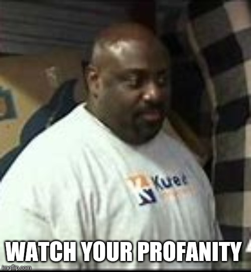 watch your profanity | WATCH YOUR PROFANITY | image tagged in watch your profanity | made w/ Imgflip meme maker