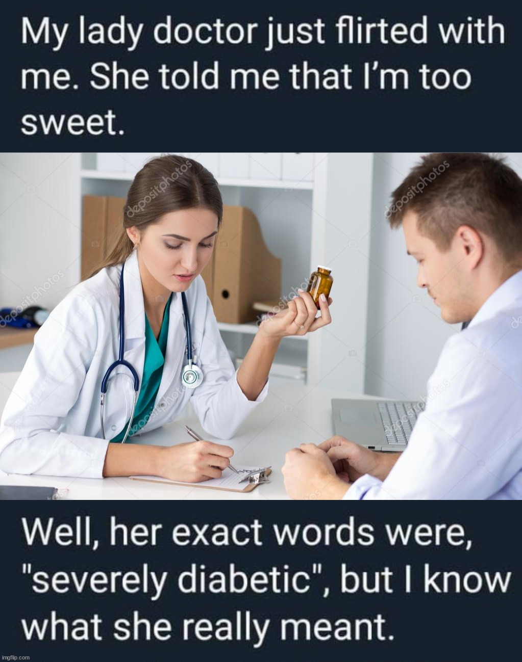 image tagged in female doctor writing prescription | made w/ Imgflip meme maker