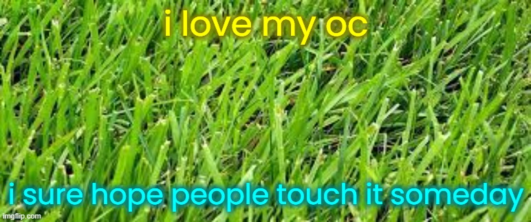 grass | i love my oc; i sure hope people touch it someday | image tagged in grass | made w/ Imgflip meme maker