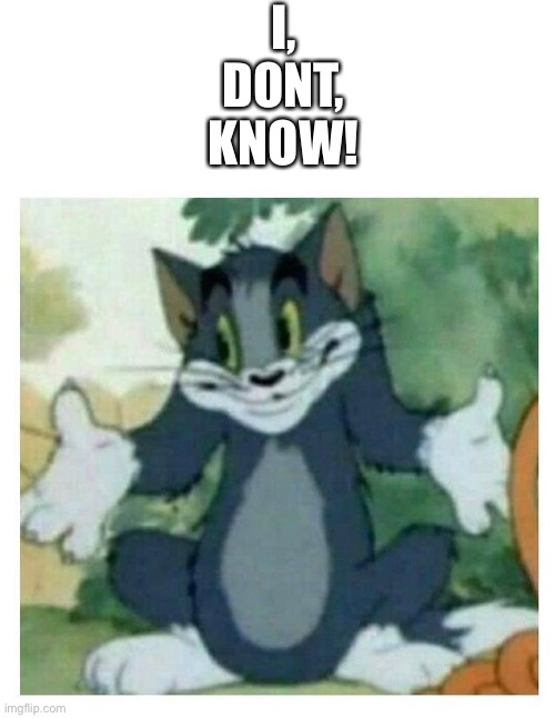 I, DONT, KNOW! | image tagged in idk tom template | made w/ Imgflip meme maker