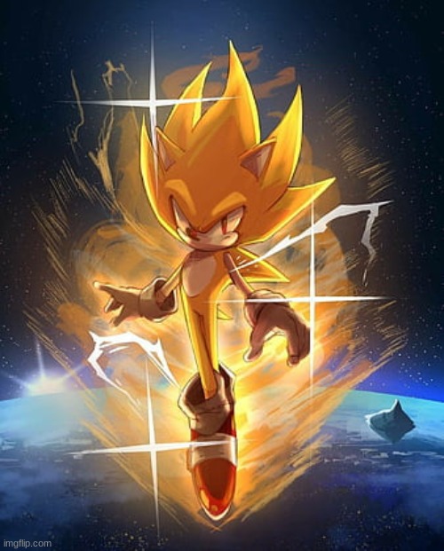 Super Sonic | image tagged in sonic the hedgehog,super sonic,sonic art | made w/ Imgflip meme maker