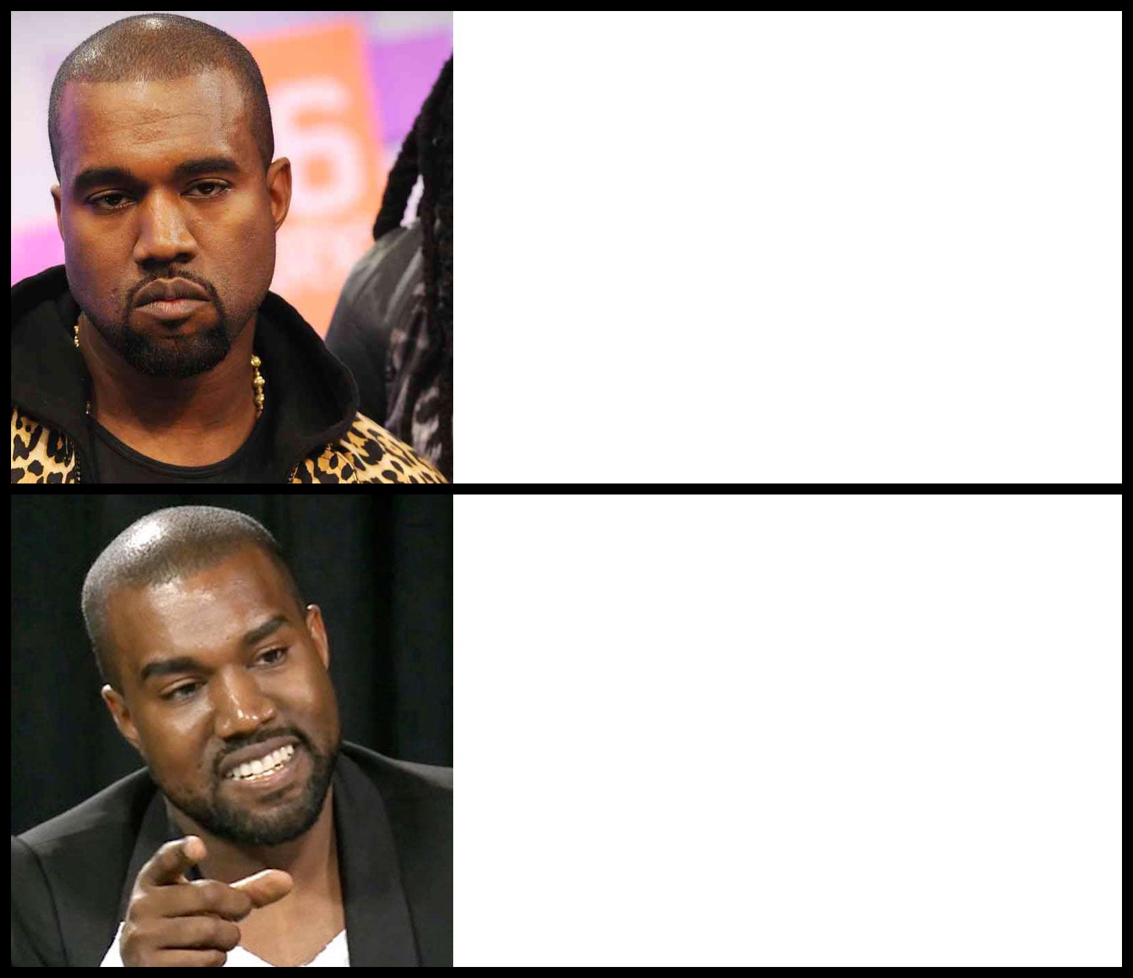 Kanye No/Yes Blank Meme Template