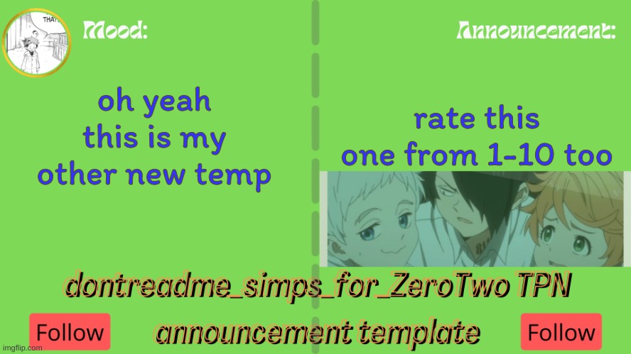 drm's TPN announcement temp | rate this one from 1-10 too; oh yeah this is my other new temp | image tagged in drm's tpn announcement temp | made w/ Imgflip meme maker