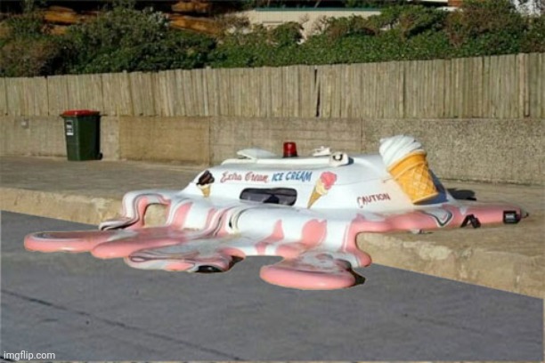 Melting Ice Cream Truck | image tagged in melting ice cream truck | made w/ Imgflip meme maker