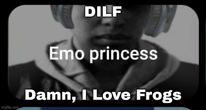 Emo princess | DILF; Damn, I Love Frogs | image tagged in emo princess | made w/ Imgflip meme maker