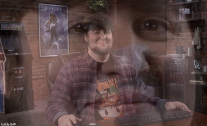 :) | image tagged in jontron questioning his existence | made w/ Imgflip meme maker