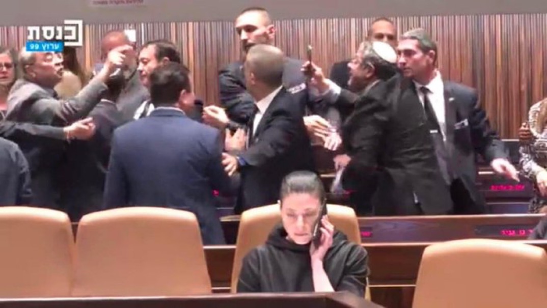 Fight in the Israeli Parliament Blank Meme Template
