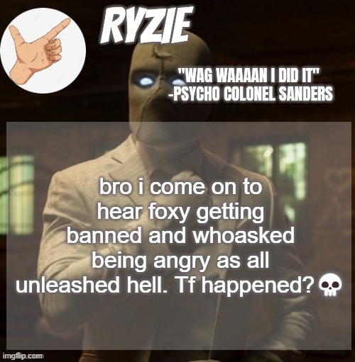 the moon is beautiful | bro i come on to hear foxy getting banned and whoasked being angry as all unleashed hell. Tf happened?💀 | image tagged in ryzie's moon knight temp by mcnikkins | made w/ Imgflip meme maker