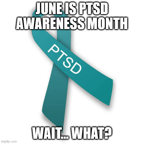 Who knew? | JUNE IS PTSD AWARENESS MONTH; WAIT... WHAT? | image tagged in too funny | made w/ Imgflip meme maker
