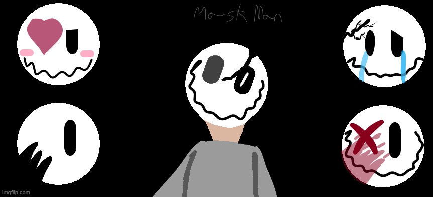 say hello to my newest creature, Mask Man | image tagged in not dream | made w/ Imgflip meme maker