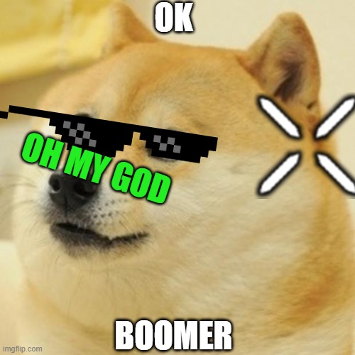 Doge Meme | OK BOOMER OH MY GOD | image tagged in memes,doge | made w/ Imgflip meme maker