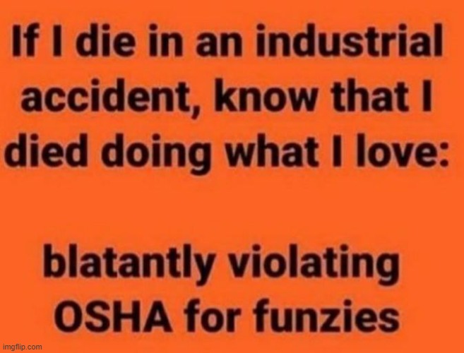 Love violating the OSHA | made w/ Imgflip meme maker