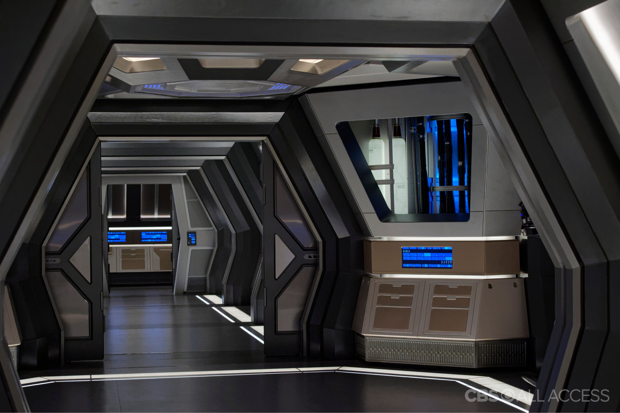 High Quality Star Trek Discovery Corridor Zoom Background Blank Meme Template