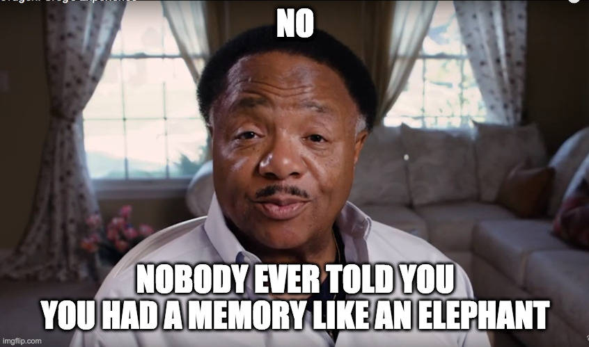 NO; NOBODY EVER TOLD YOU
YOU HAD A MEMORY LIKE AN ELEPHANT | image tagged in CHICubs | made w/ Imgflip meme maker