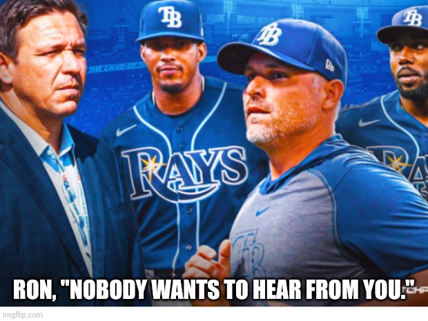 Ron DeSantis on Gun Control | RON, "NOBODY WANTS TO HEAR FROM YOU." | image tagged in ron desantis memes,tampa bay rays memes,florida memes,gun control,desantis rejects rays stadium,politics | made w/ Imgflip meme maker