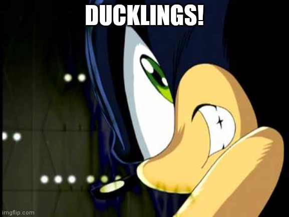 Dark Sonic | DUCKLINGS! | image tagged in dark sonic | made w/ Imgflip meme maker