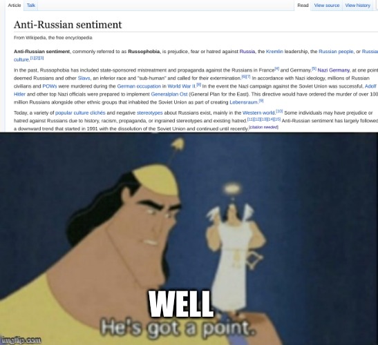 wait...is this actually true? | WELL | image tagged in no no hes got a point,wikipedia,russia | made w/ Imgflip meme maker