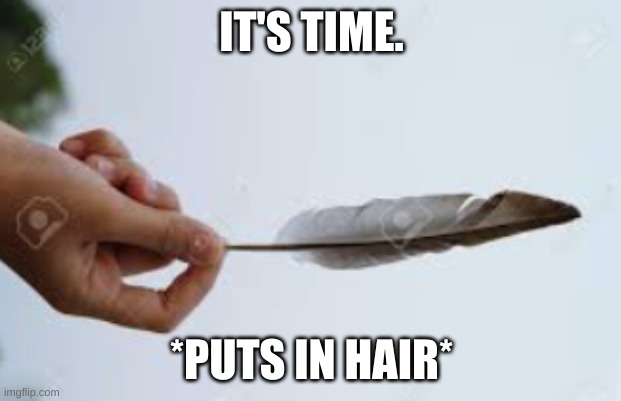 IT'S TIME. *PUTS IN HAIR* | made w/ Imgflip meme maker