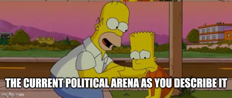 THE CURRENT POLITICAL ARENA AS YOU DESCRIBE IT | made w/ Imgflip meme maker