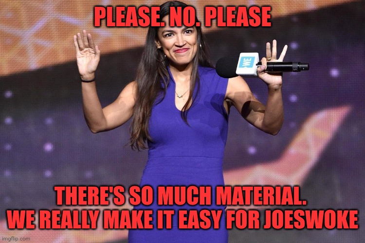PLEASE. NO. PLEASE THERE'S SO MUCH MATERIAL.  WE REALLY MAKE IT EASY FOR JOESWOKE | made w/ Imgflip meme maker