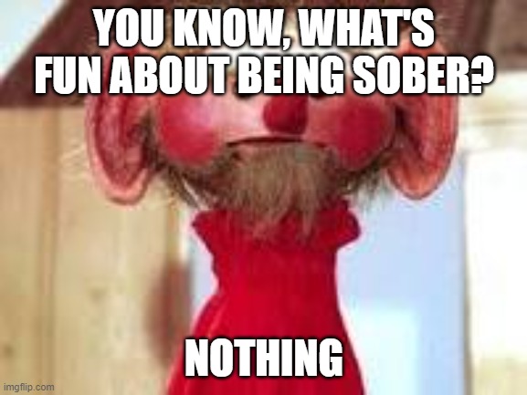 Scrawl | YOU KNOW, WHAT'S FUN ABOUT BEING SOBER? NOTHING | image tagged in scrawl | made w/ Imgflip meme maker