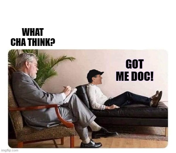 WHAT CHA THINK? GOT ME DOC! | image tagged in shrink and kewlew | made w/ Imgflip meme maker
