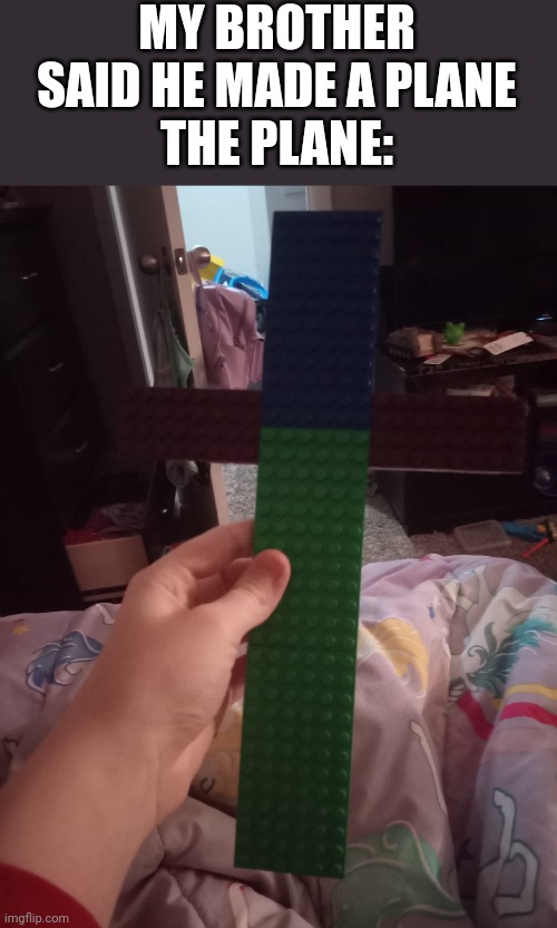 MY BROTHER SAID HE MADE A PLANE
THE PLANE: | made w/ Imgflip meme maker