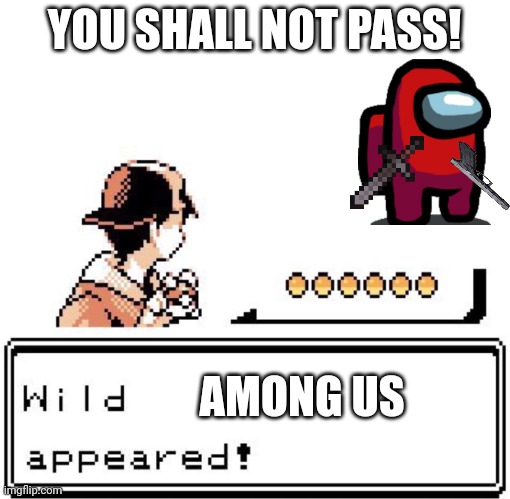 Blank Wild Pokemon Appears | YOU SHALL NOT PASS! AMONG US | image tagged in blank wild pokemon appears | made w/ Imgflip meme maker